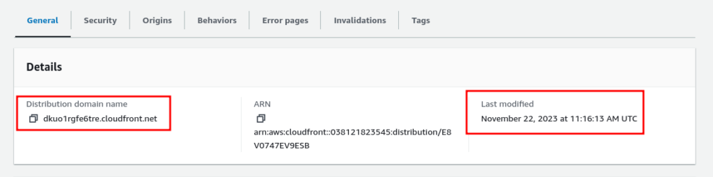 CloudFront Distribution domain name