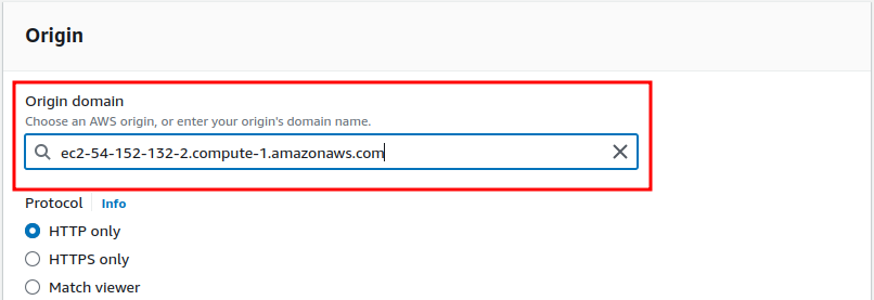 Selecting CloudFront Origin domain for EC2