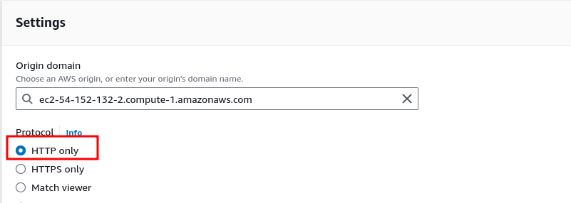 Selecting protocol to HTTP