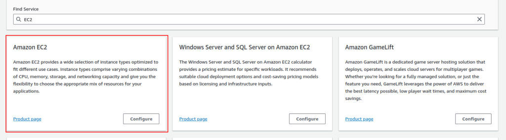 Selecting EC2 as service