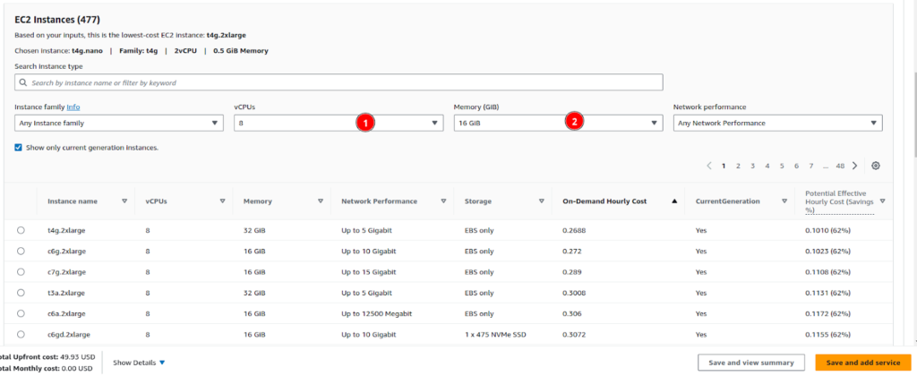 Selecting appropriate EC2 instance