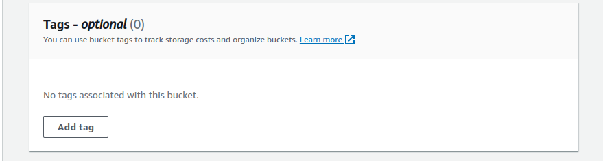 Creating S3 bucket: Tags