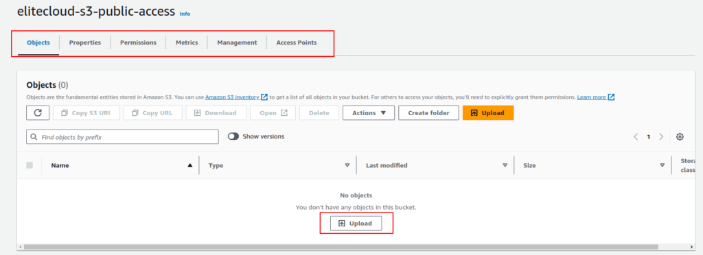 Uploading files to S3 bucket