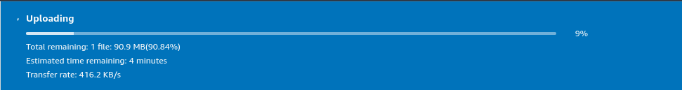 Uploading progress bar