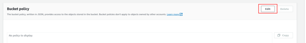 Unblocking S3 bucket public access: Editing bucket policy