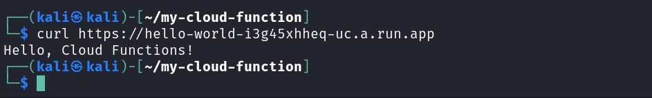Testing the cloud function