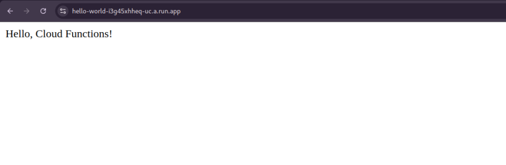Successful execution of cloud function