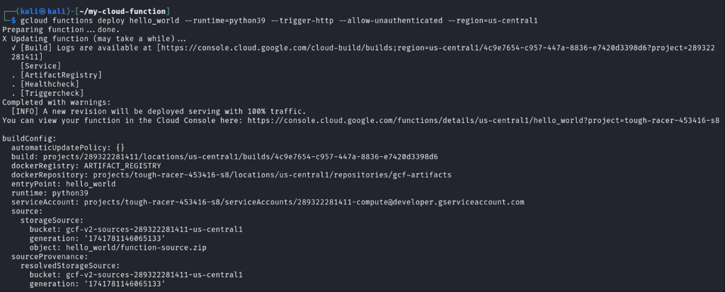 Updating cloud functions