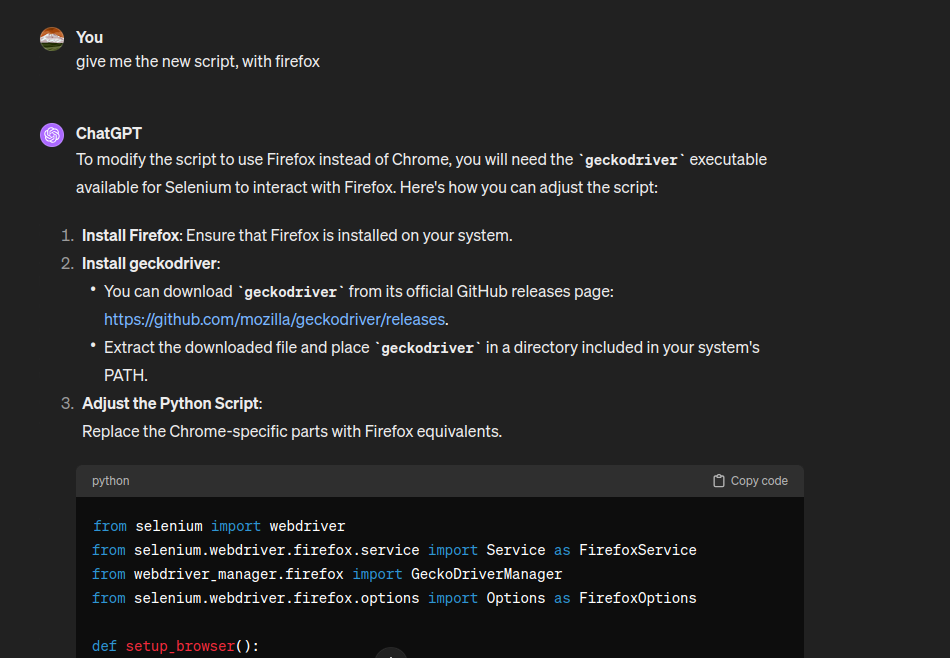 Creating Automation Scripts: ChatGPT 4