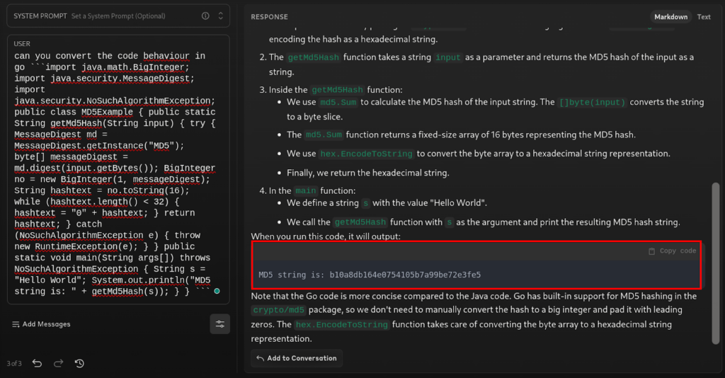 Converting Programming Language: Claude 3 Opus