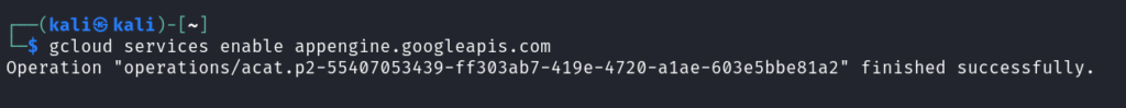Enabling Google App Engine API