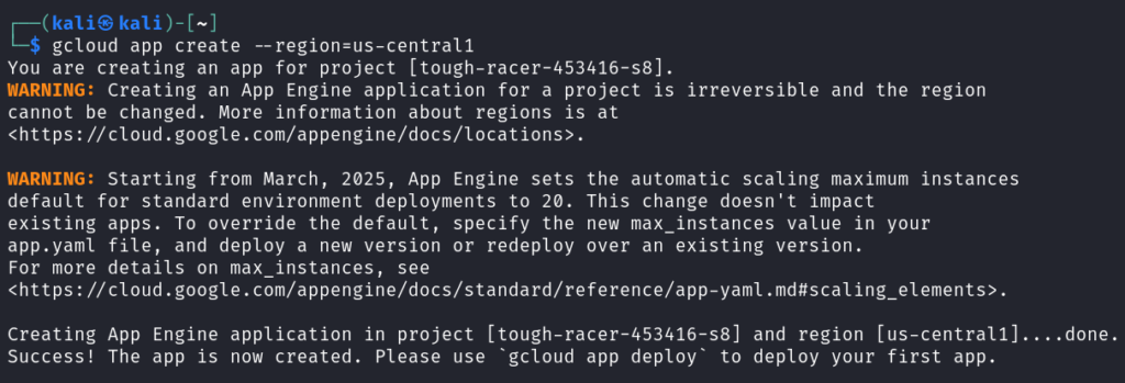 Creating an Google App Engine App