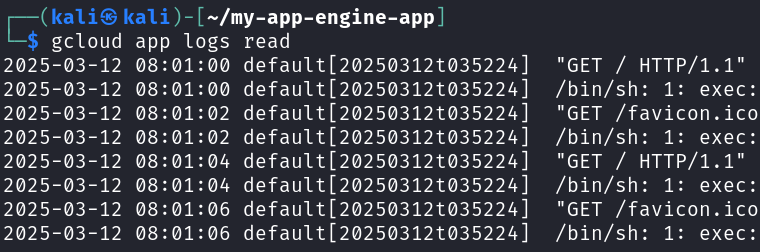 Reading logs from app engine