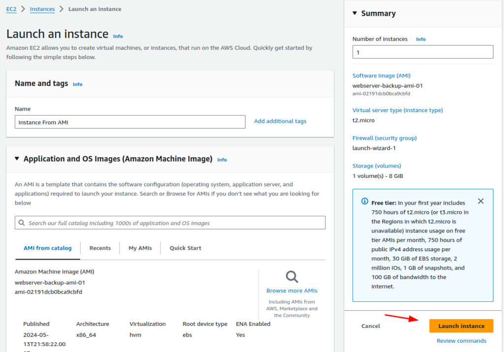 Launching EC2 instance