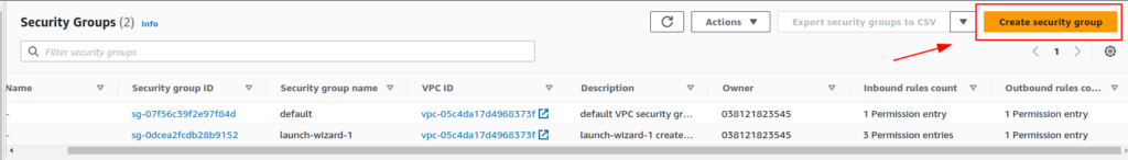 Creating EC2 Security Group