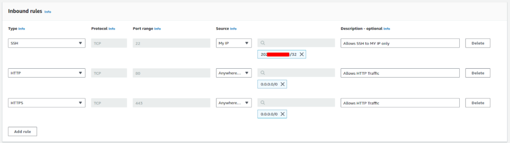 Creating EC2 Security Group Step 4
