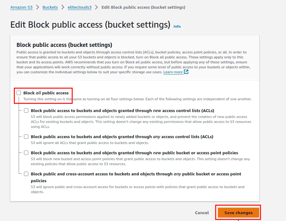 Unblocking public access