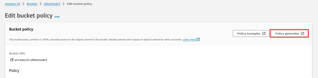 Generating Bucket Policy