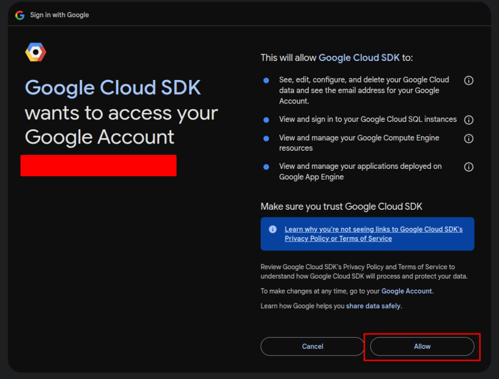 Allowing permission to SDK