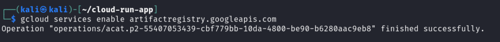 Enabling google Artifact Registry