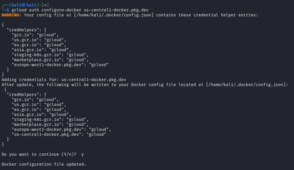 Configuring google auth