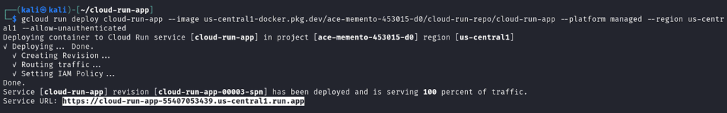 Deploying the app to cloud run