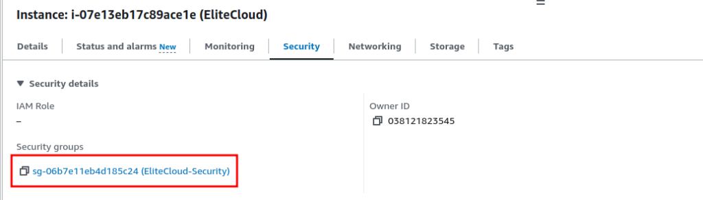 EC2 Instance security group
