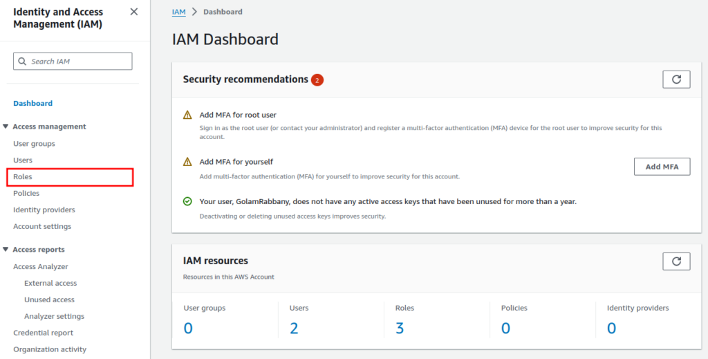 IAM Dashboard