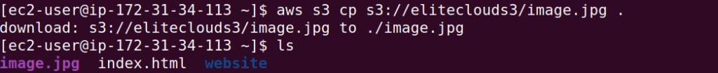 Copying files from s3 bucket