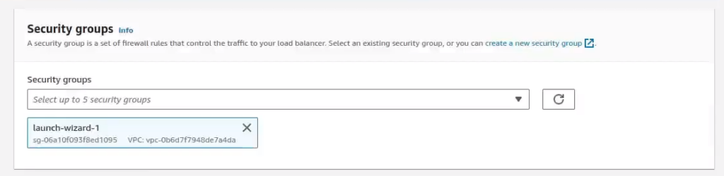 Creating a Application Load Balancer: Security Group