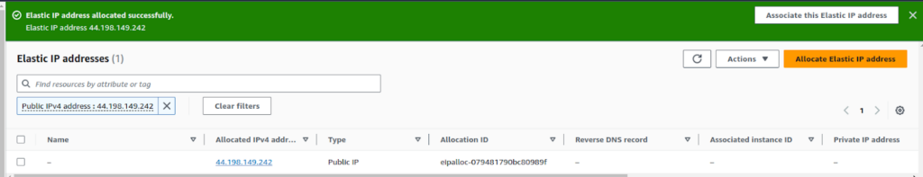Successful EIP Allocation