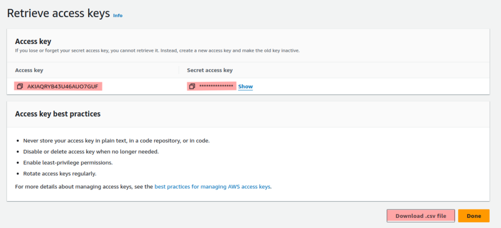 aws access key