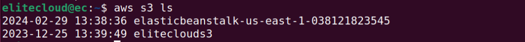 Successful Configuration of AWS CLI