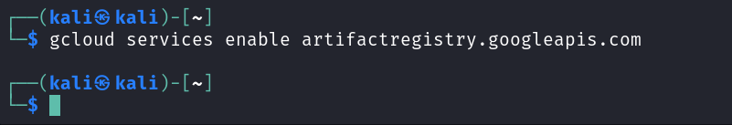 Enabling Google Cloud Artifact Registry API