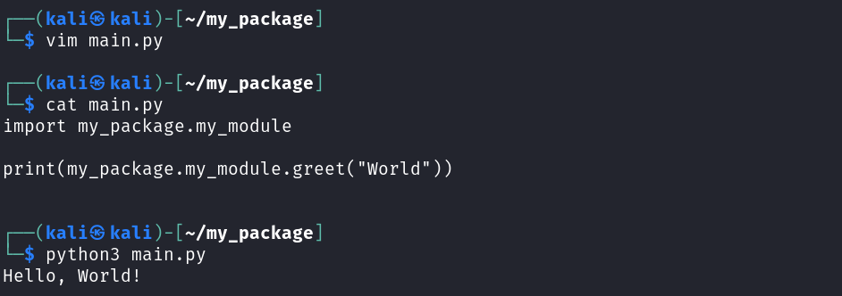 Using the installed package