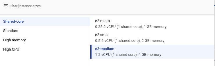 Creating a new VM Instance step 4