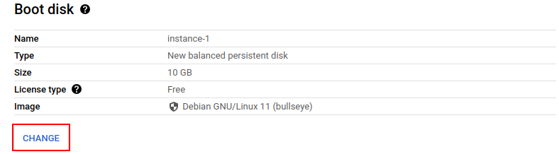 Creating a new VM Instance step 7