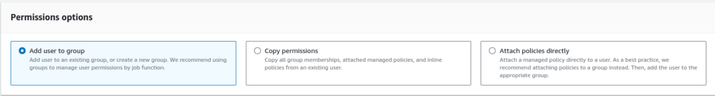 Step 3 for Creating AWS IAM User