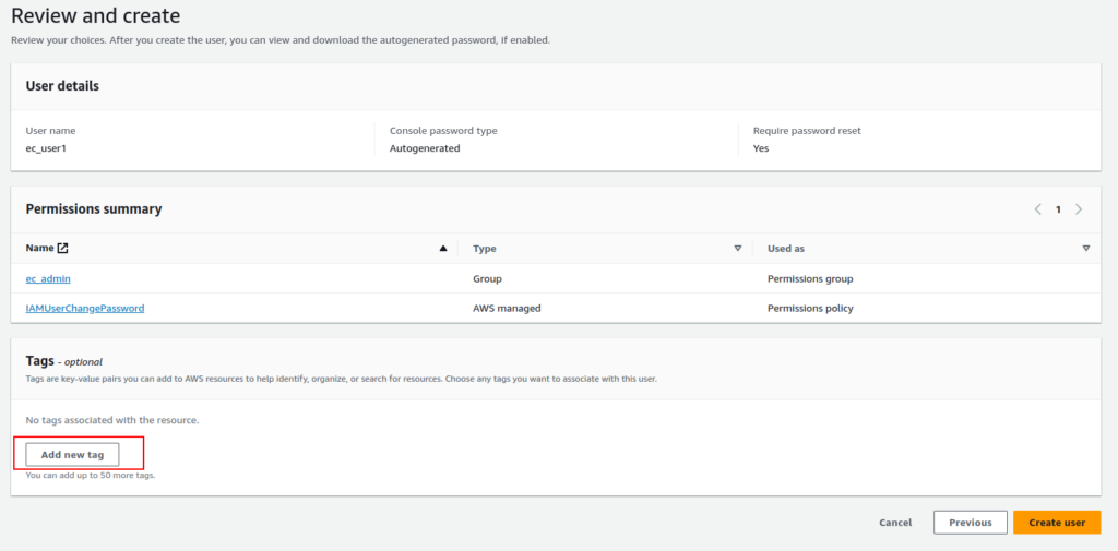 Step 8 for Creating AWS IAM User