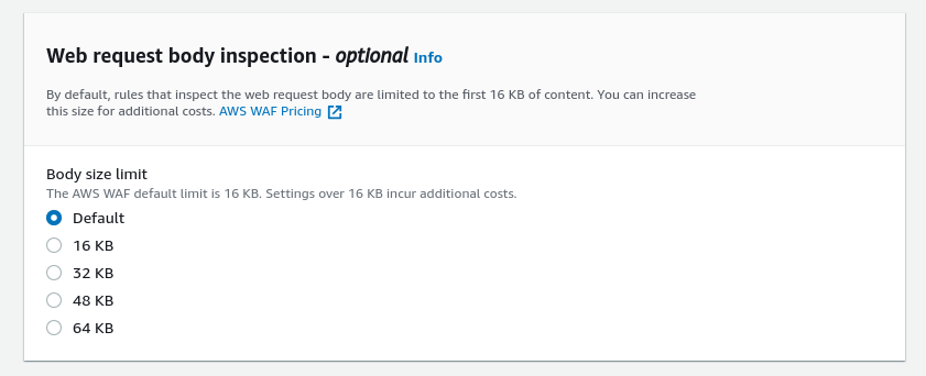 Creating Web ACL step 2