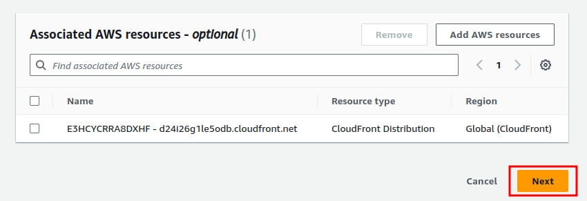Creating Web ACL step 5
