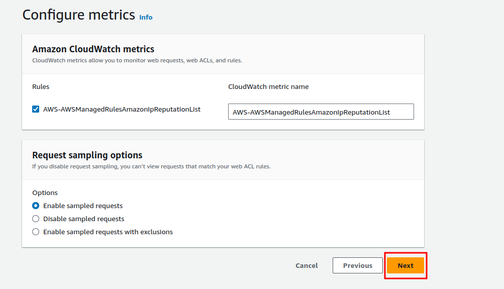 Configuring metrics