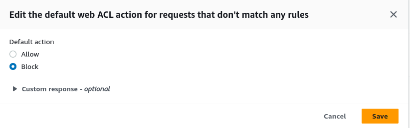 Changing Default Action