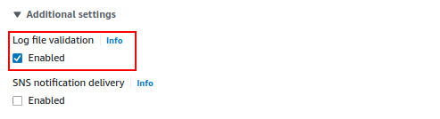 Enabling log file validation