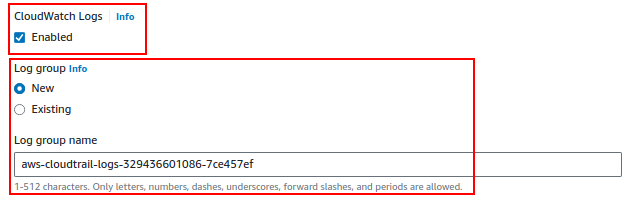 Configuring Cloud Watch log