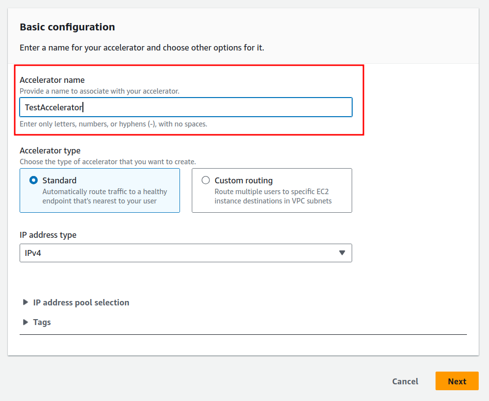 AWS Global Accelerator: Step 1