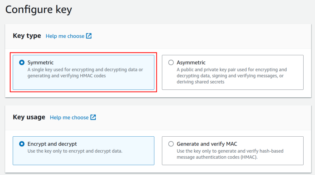 Creating AWS KMS key