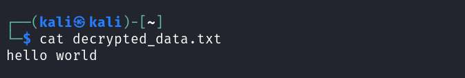 Verifying the decrypted data