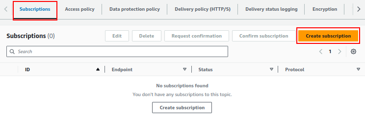 Creating subscription