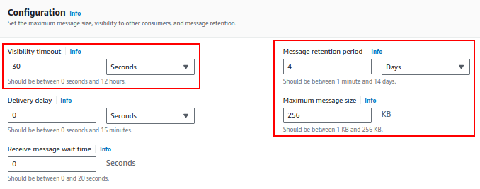 Adding configuration to Queue